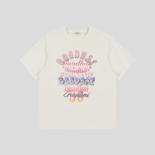 GOODBAI 新款oversize彩色组合印花logo圆领宽松短袖T恤男女同款 商品图1