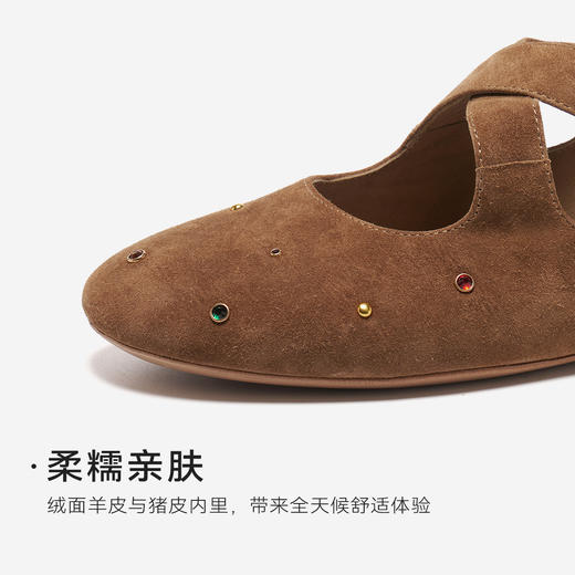 星期六26春新款复古绒面彩钉玛丽珍鞋SSE1111117 商品图12