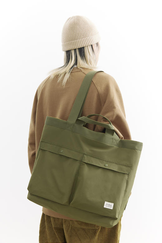 吃茶去chichaqu25户外双面摇粒绒托特包抓绒挎包拼接再生尼龙山系 商品图1