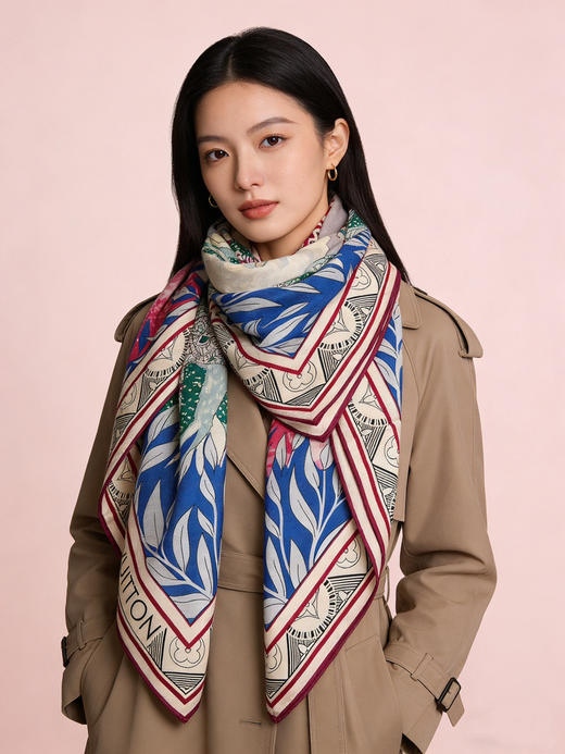 秋冬特惠💰420 LV围巾 L.vip 定制级别  【双面同色高奢丝绒方巾，绒级别的超柔触感】 商品图1