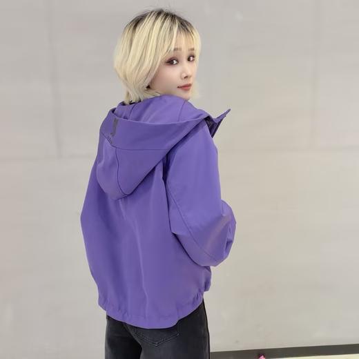 NC连帽撞色拉链夹棉风衣外套50914（紫） 冬季 254060010321 商品图1