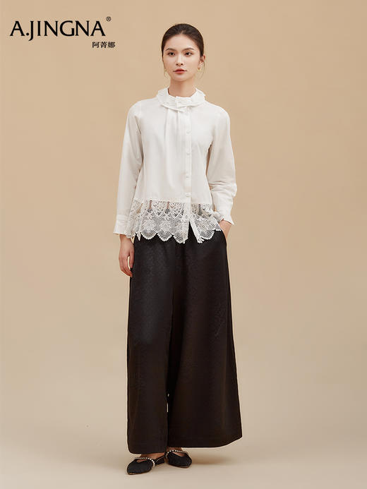 【oversize慵懒】阿菁娜冬季新款法式蕾丝衬衫oversize慵懒温柔氛围感F30D209003 商品图3