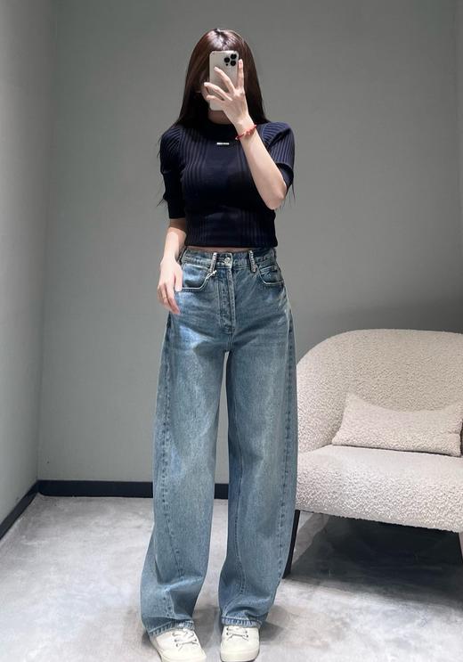 女款闪钻做旧牛仔裤长裤la002 商品图3