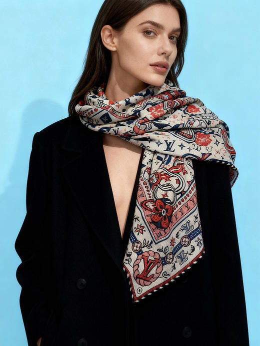 秋冬特惠💰450 LV围巾 LV x TM 披肩【丝绒双面同色披肩】 商品图7