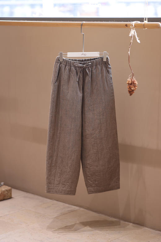 黄阿福 两色亚麻薄棉裤 商品图5