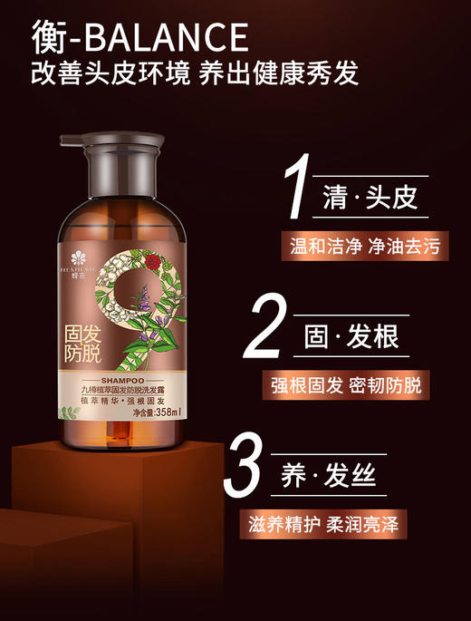 [透小蜜心选]【活动价 ¥ 59.9/2瓶】蜂花防脱洗发水九樽固发丰盈蓬松强韧防断发舒缓精华素洗发露 商品图1