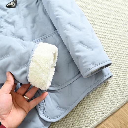 F010437三角铁标加绒暗扣开衫外套圆领北极绒开衫 商品图11