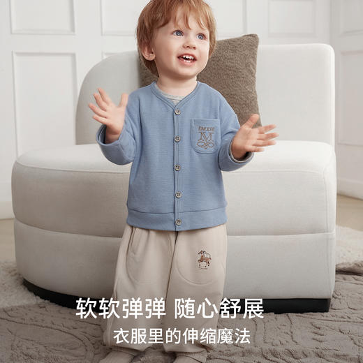 【宝宝服饰】嫚熙童装儿童华夫格针织衫男女童薄款宝宝开衫外套婴儿秋款上衣 商品图3