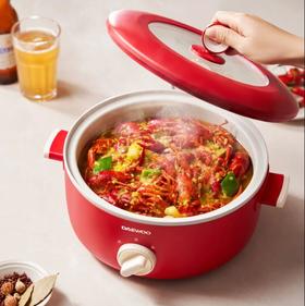 大宇 大红锅电火锅家用多功能料理锅一体式电煮锅