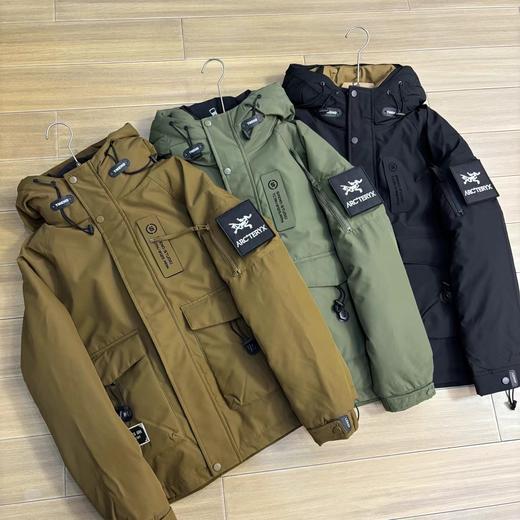 F010421新款户外白鸭绒短款轻量连帽工装羽绒服 商品图1