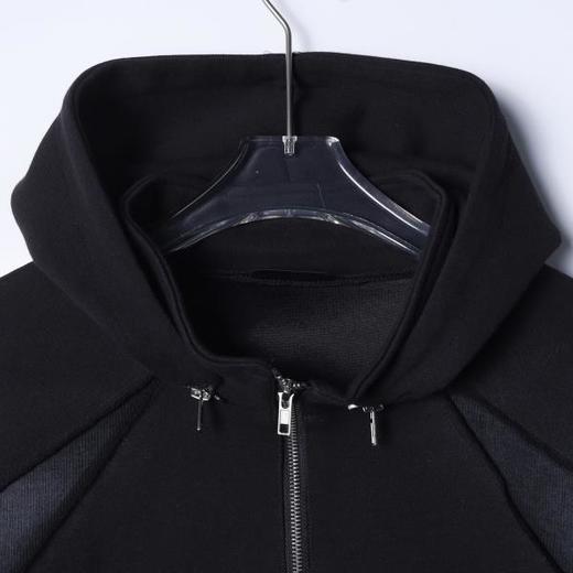 F7281SDSA男士秋冬新款痞帅男装复古重磅拼接可拆卸半拉链连帽卫衣百搭 商品图2