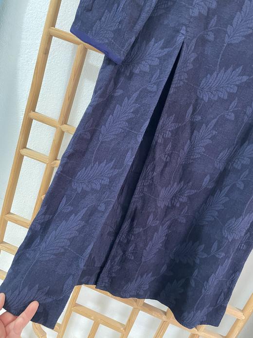 「断码清仓」精品新中式亚麻棉桑蚕丝高开叉改良旗袍连衣裙 XS码  ZFYY296 商品图2