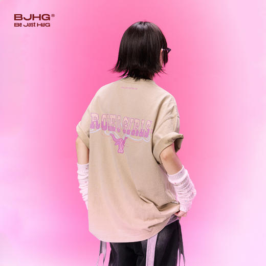 飞天小女警联名 BJHG不计后果复古卡通t恤女款夏新款宽松透气上衣 商品图3