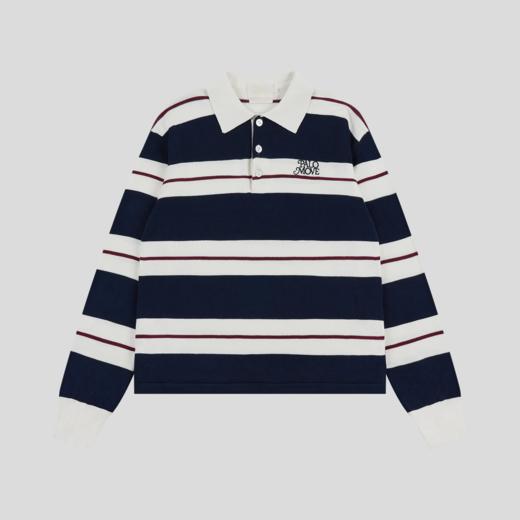 GOODBAI PALOMOVE 春夏新款撞色条纹宽松POLO领针织上衣女 商品图4
