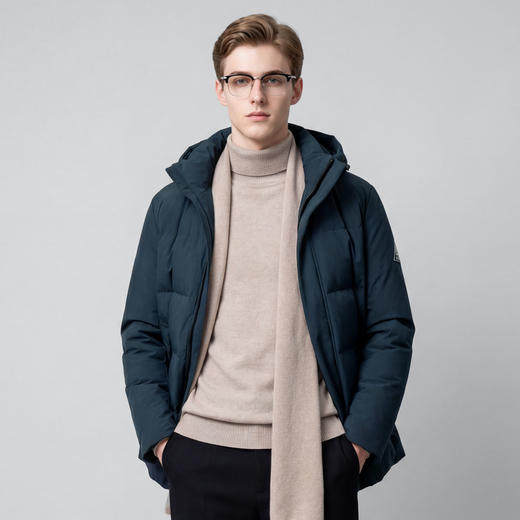 【鸭绒】圣得西2025年冬季连帽羽绒服男款时尚都市休闲风舒适外套 商品图2