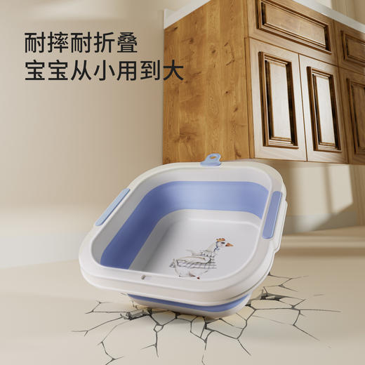 【洗浴用品】嫚熙婴儿洗脸盆宝宝洗屁屁洗脚盆新生婴儿专用婴幼儿洗屁股折叠盆 商品图4