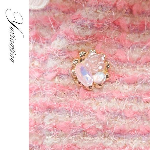 余潇潇【香榭花蕊】含羊毛立体花边连肩蝙蝠袖小香外套&包臀短半裙 商品图2