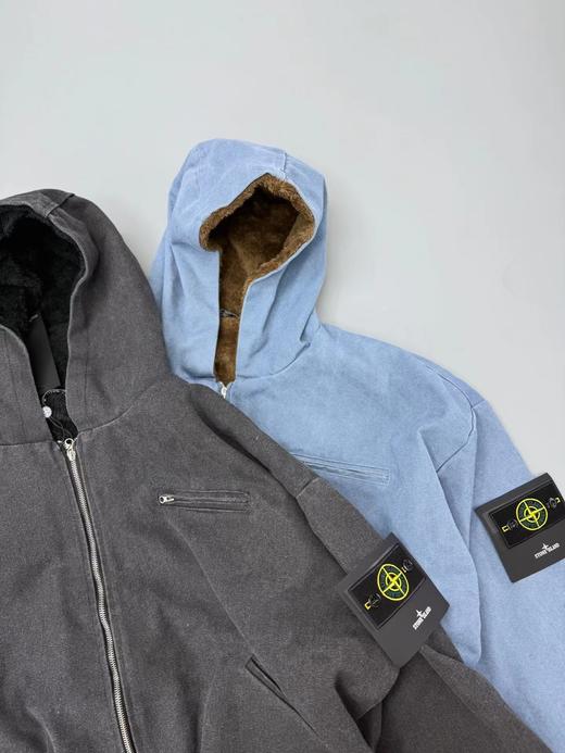 F010434冬季水洗做旧座山雕情侣款款连帽棉服外套 商品图5