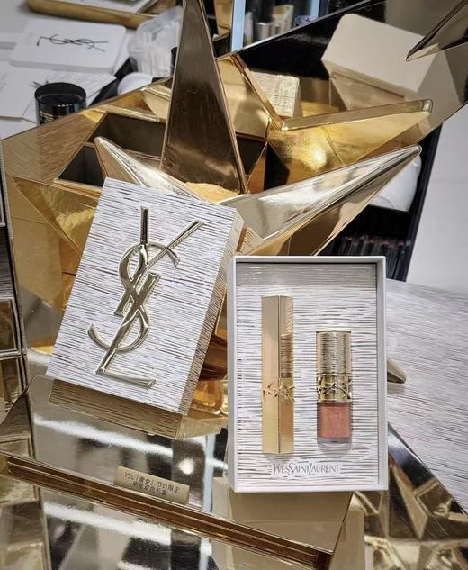 【318活动款】YSL圣罗兰奢金节日限定口红正装 套装小金条1936 2.2g +唇膏唇冻12  6ml 商品图1