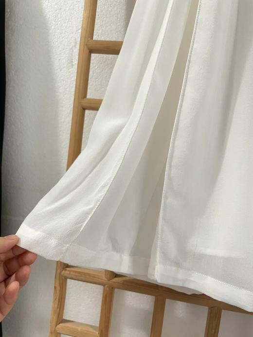 「断码清仓」精品新中式100%桑蚕丝双层侧百褶阔腿裤真丝裤 M码  ZFYY281 商品图3