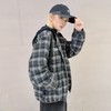NC撞色连帽格子夹棉外套51028（黑） 冬季 154040190321 商品缩略图3
