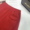 F010407冬季新款加绒加厚拉腿显瘦红色羊毛阔腿裤 商品缩略图3
