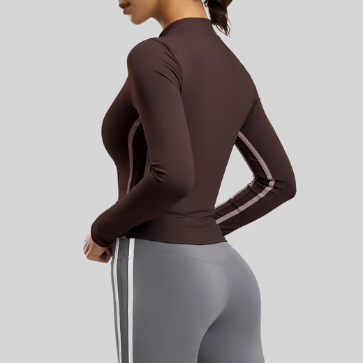 跃牌【瑜堂系列】秋冬加绒加厚瑜伽服外套立领显瘦修身长袖运动健身瑜伽上衣JYMW232 商品图2