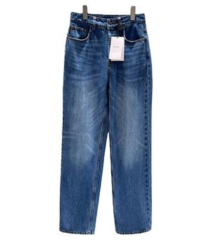 女款高腰直筒牛仔裤长裤la008