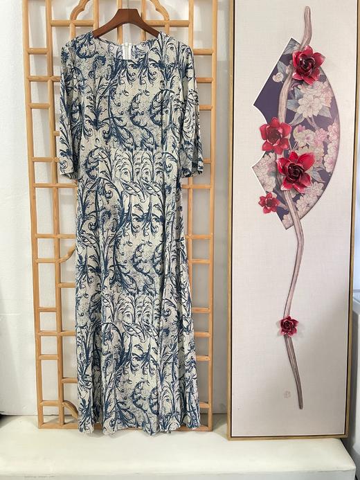 「断码清仓」精品绝美100%桑蚕丝新中式高开叉改良旗袍连衣裙 L码  ZFYY297 商品图0