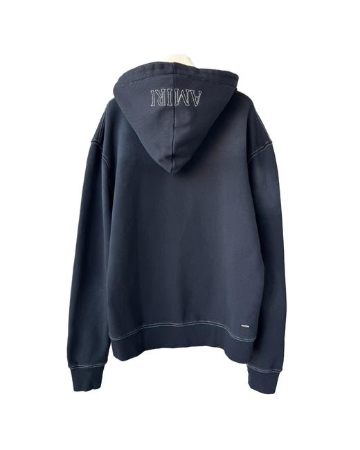 中性款刺绣做旧纯棉毛圈连帽卫衣he 商品图1