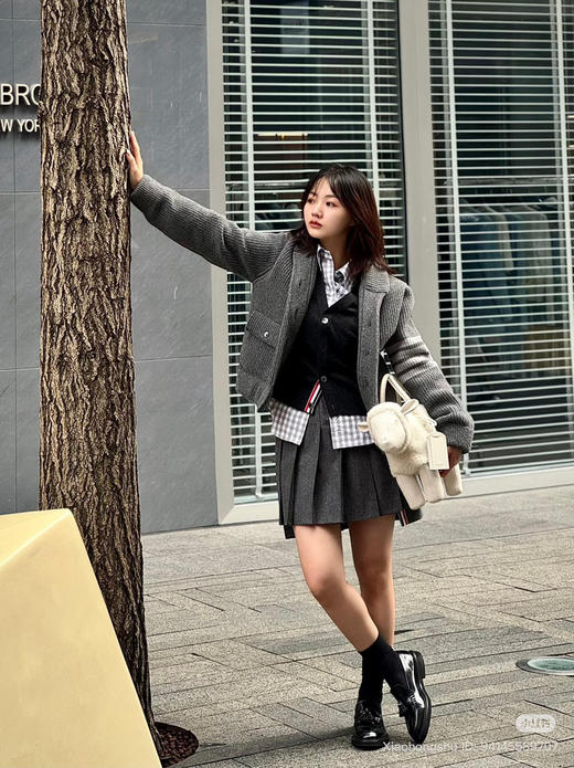 14-4 独家圆正 TB四条杠 专用羊毛混纺针织外套 我穿42 商品图11