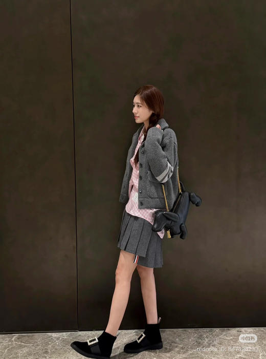 14-4 独家圆正 TB四条杠 专用羊毛混纺针织外套 我穿42 商品图3