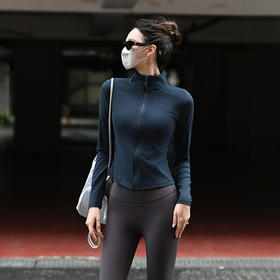 Beenem裸感立领拉链长袖瑜伽外套  立体裁剪修身  户外健身速干透气