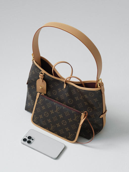 驴家 小号和中号Carryall PM经典老花满印 涂层帆布拼牛皮饰边 子母包手提单肩包 女款 棕色（DG*MM） 商品图3