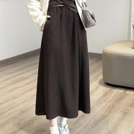 【不加绒/加绒可选】卷卷紫醋酸羊毛6片半裙 分片设计更显瘦 醋酸羊毛混纺亲肤垂顺耐穿有型 百搭不出错 商品图4