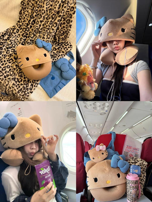 官网499！野兽家×HelloKitty联名旅行三件套 U型颈枕+多功能毛毯+牛仔帆布袋颜值实用性双在线～ 商品图9