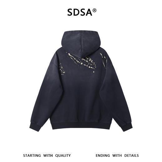 F7287SDSA男士秋冬新款痞帅男装潮牌高街渐变割破设计连帽卫衣宽松百搭 商品图5