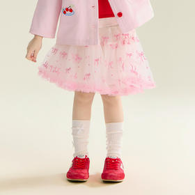 笛莎Deesha 童装女童半身裙2026春新款甜美蝴蝶结网纱半身裙