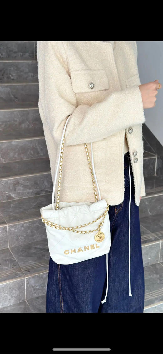 Chanel 白金 mini 油蜡牛皮 垃圾袋 22bag 商品图3