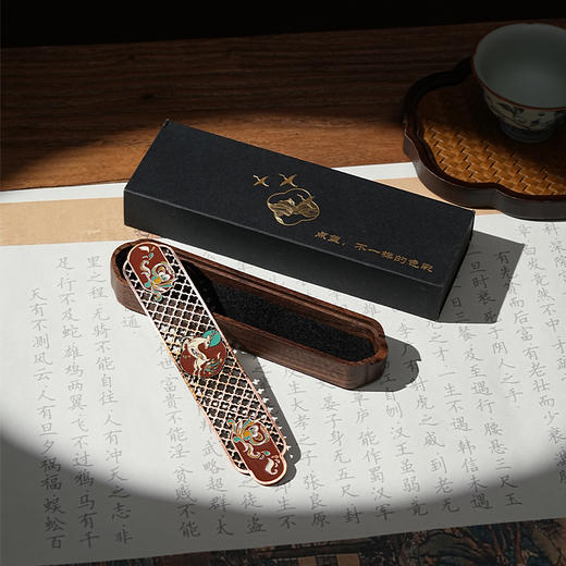 【鹿鸣春风·胡桃木卧香炉】敦煌福泽九色鹿香插香座 线香熏香托盘香炉 商品图4