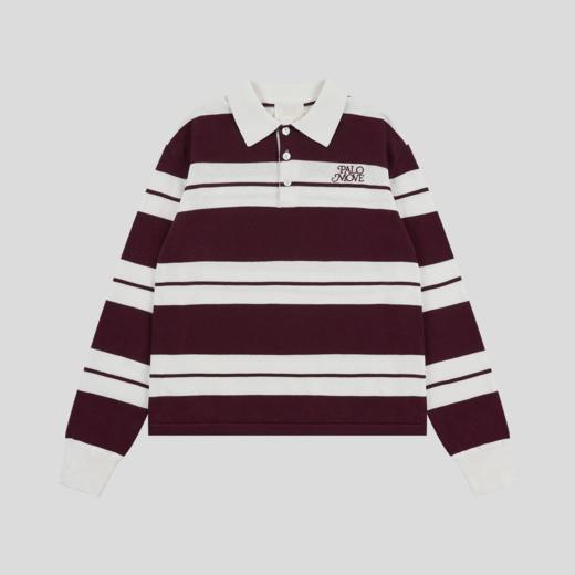 GOODBAI PALOMOVE 春夏新款撞色条纹宽松POLO领针织上衣女 商品图2