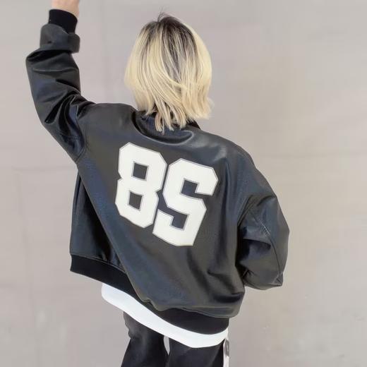 NC棒球领撞色字母夹棉皮外套51029（黑） 冬季 254030130321 商品图1