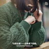 马登复古绿色亨利圆领宽松套头加厚针织衫绞花毛衣外套穿女士秋冬 商品缩略图4
