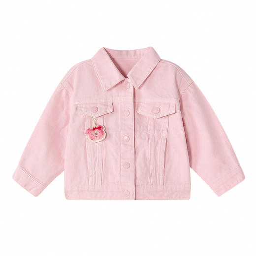 笛莎Deesha 童装女童外套2026春新款甜美风女童甜甜圈粉牛仔外套 商品图4
