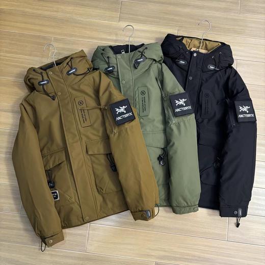 F010421新款户外白鸭绒短款轻量连帽工装羽绒服 商品图0