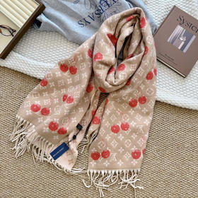 秋冬特惠💰160 LV围巾  LV × TM Monogram Cerise 出自村上隆系列