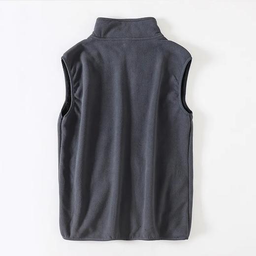 秋冬高密度珊瑚绒复合男女摇粒绒内里加绒加厚保暖立领纯色休闲马甲背心 商品图4