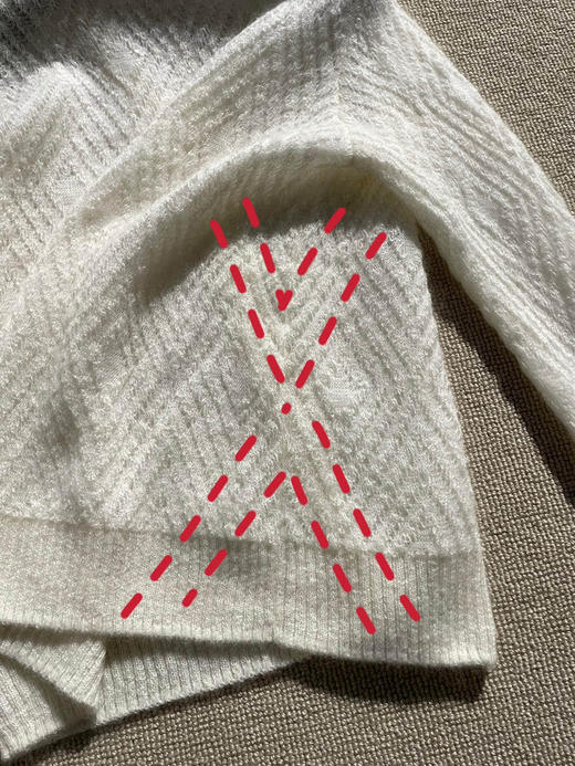 14-2 独家圆正 小禾 超高技艺的水溶羊毛混纺 白色廓形针织开衫 商品图13