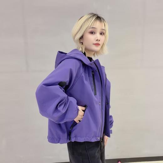 NC连帽撞色拉链夹棉风衣外套50914（紫） 冬季 254060010321 商品图2