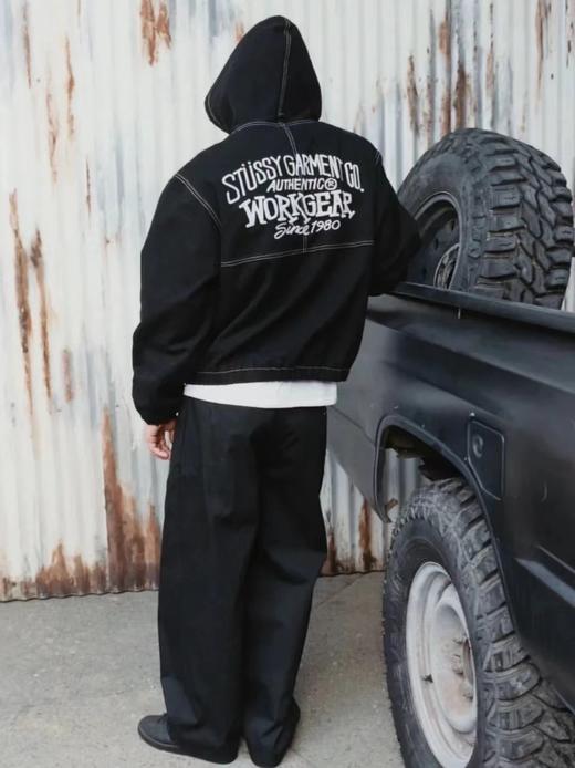 F010435刺绣字母口袋拉链连帽美式复古夹克棉外套 商品图10